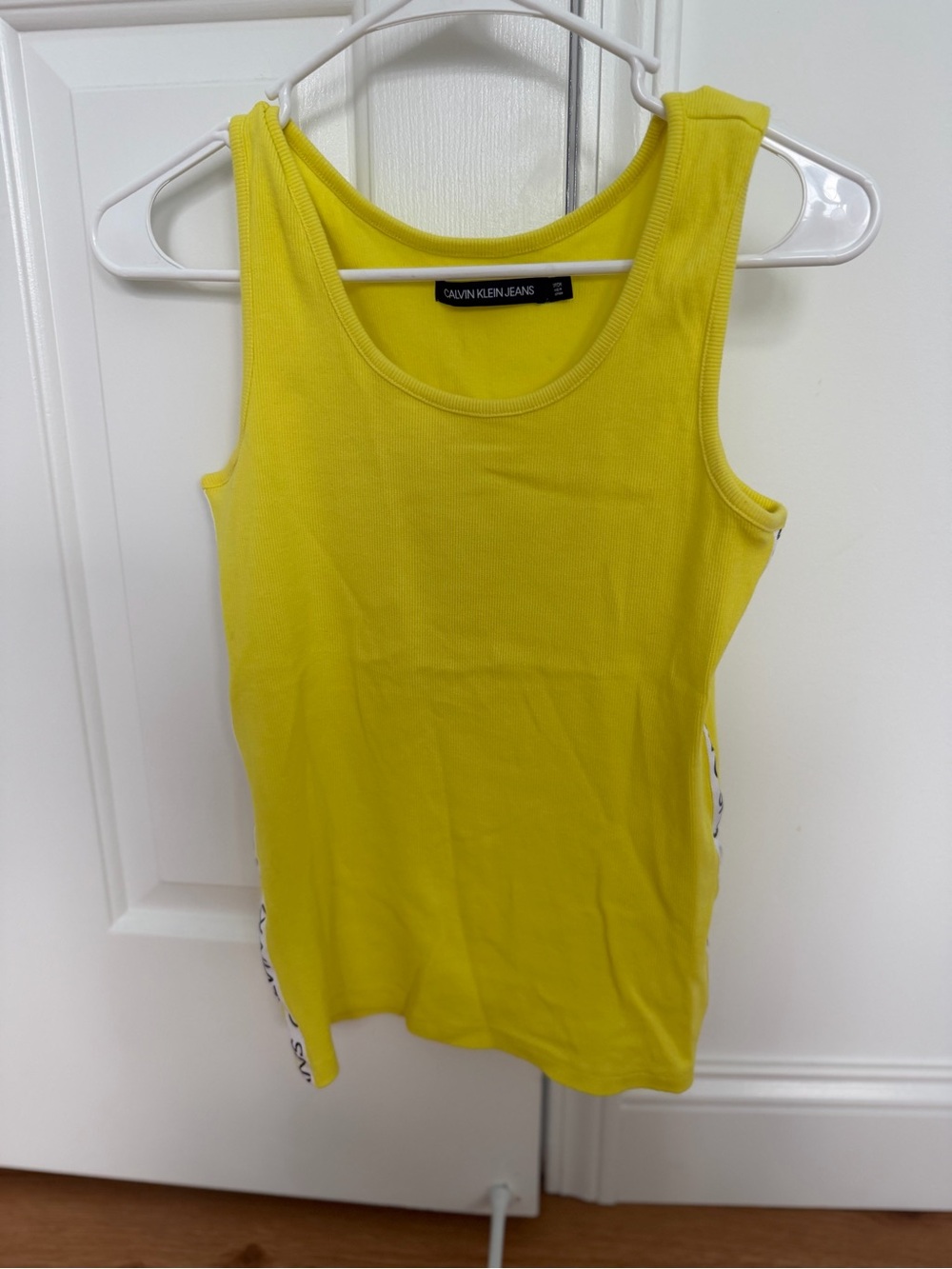Calvin Klein Jeans Bright Yellow Ribbed Scoop Tank